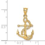 14K Polished Anchor and Chain Pendant - Image 4