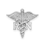 14K White Polished RN Registered Nurse Medical Chain Slide