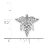 14K White Polished RN Registered Nurse Medical Chain Slide - Image 4