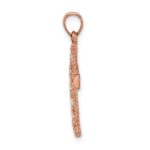 14K Rose Gold Polished Braided Cross Pendant - Image 2