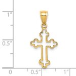14K Polished Budded Cross Pendant - Image 2