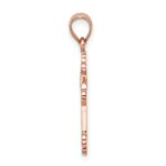 14K Rose Gold Polished Budded Cross Pendant - Image 2