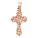 14K Rose Polished Celtic Cross Pendant - Image 3