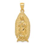 14K Polished and Textured Our Lady of Guadalupe Pendant