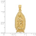 14K Polished and Textured Our Lady of Guadalupe Pendant - Image 4
