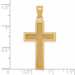 14K Large Satin Cross Pendant - Image 4