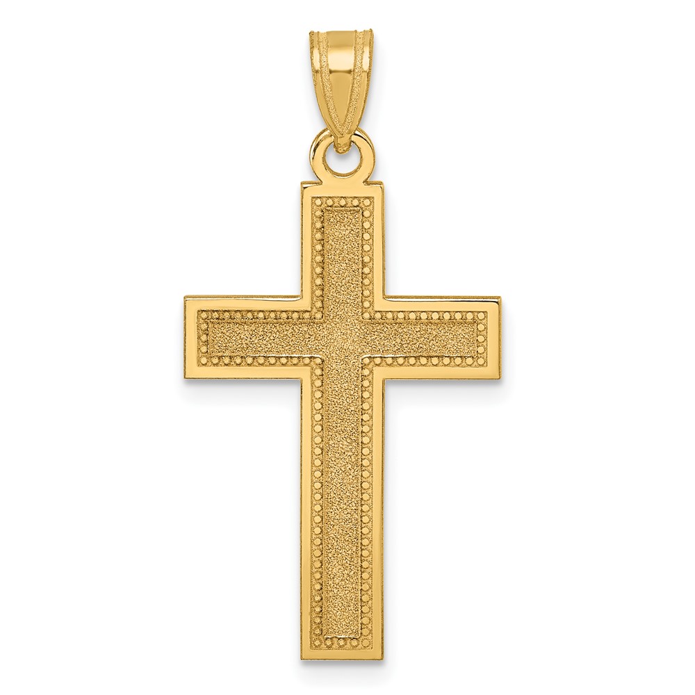 D4753.jpg 14K Large Satin Cross Pendant - Image 1