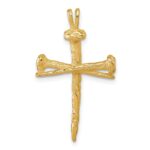 14K Polished Nail Cross Charm