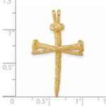 14K Polished Nail Cross Charm - Image 4