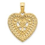 14k Fancy Floral Heart Pendant