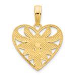 14k Fancy Filigree Heart Pendant - Image 4
