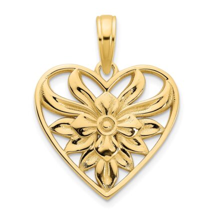 14k Fancy Filigree Heart Pendant
