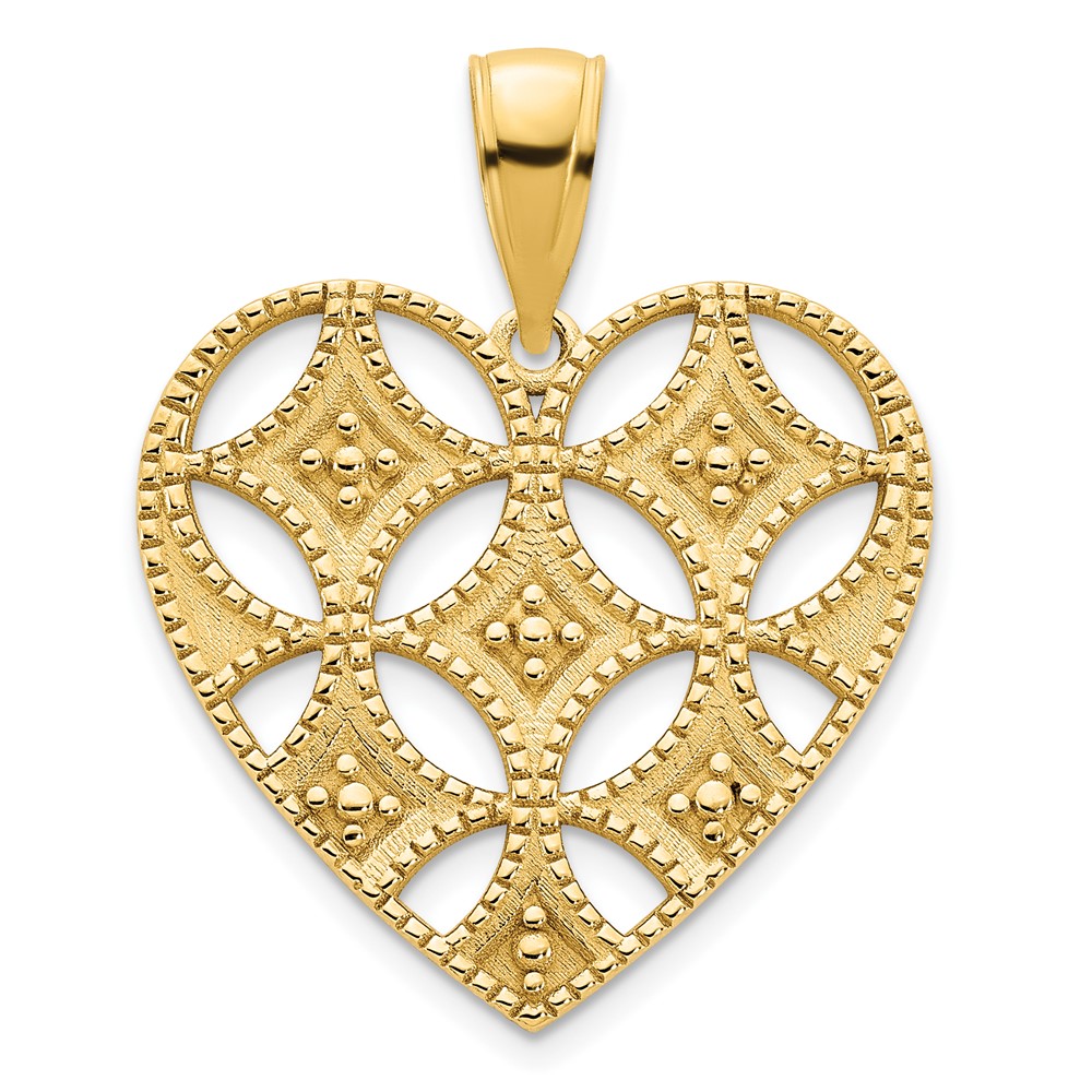 D5034.jpg 14k Fancy Cut-out Heart Pendant - Image 1