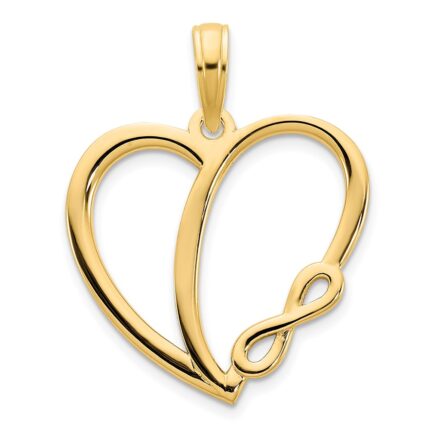 14k Infinity Heart Charm
