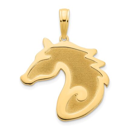 14k Sandblasted Horse Head Charm