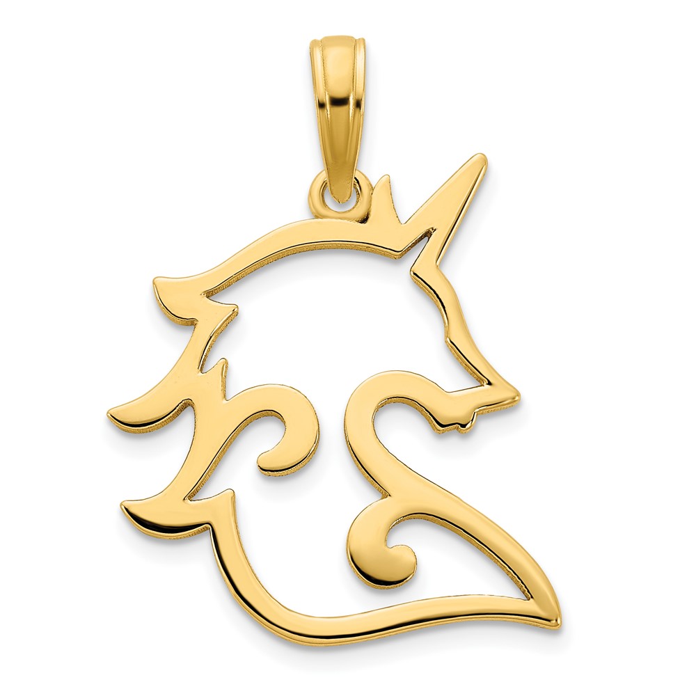 D5078.jpg 14k Cut-out Unicorn Pendant - Image 1