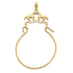 14k Two Horses Charm Holder Pendant