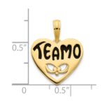14k Black Epoxy TE AMO Heart Charm - Image 2