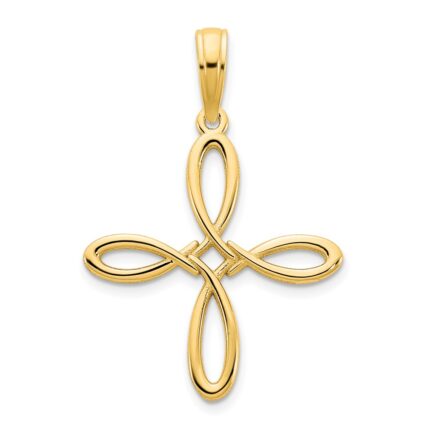 14k Fancy Celtic Knot Cross Pendant
