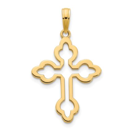 14k Budded Cross Charm