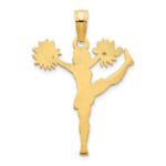 14k Cheerleader Kicking with Pom-Poms Charm - Image 4