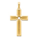 14k Polished and Satin Cross Pendant