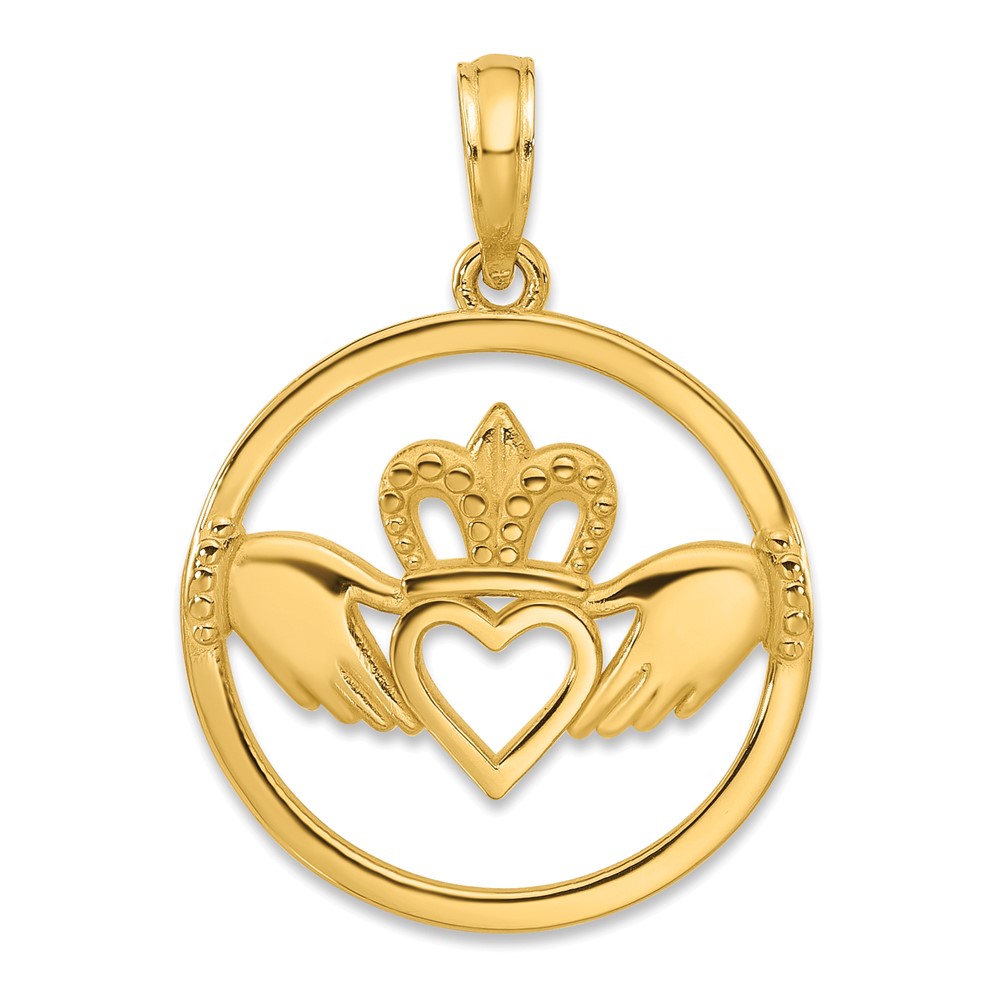 D5231.jpg 14k Claddagh Circle Pendant - Image 1