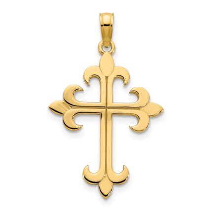 14k Fleur de Lis Cross Charm