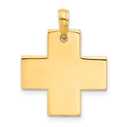 14k Polished Greek Cross Pendant