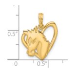 14K Polished Heart with Horse Pendant - Image 3