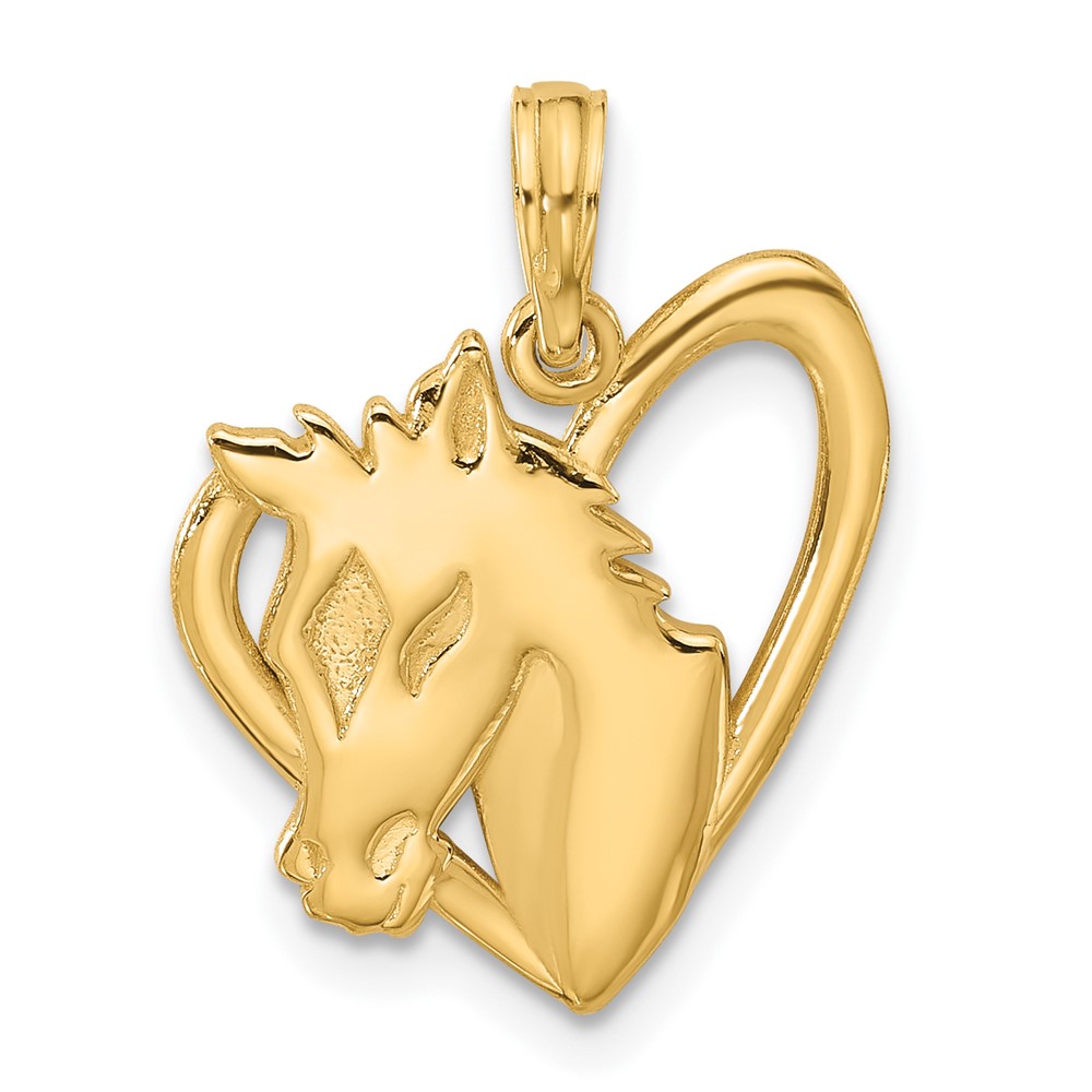D5290.jpg 14K Polished Heart with Horse Pendant - Image 1
