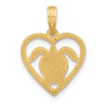 14K Polished Turtle in Heart Pendant - Image 4