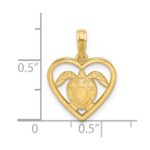 14K Polished Turtle in Heart Pendant - Image 3