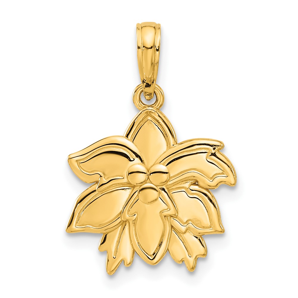 D5373.jpg 14k Polished Poinsettia Floral Pendant - Image 1
