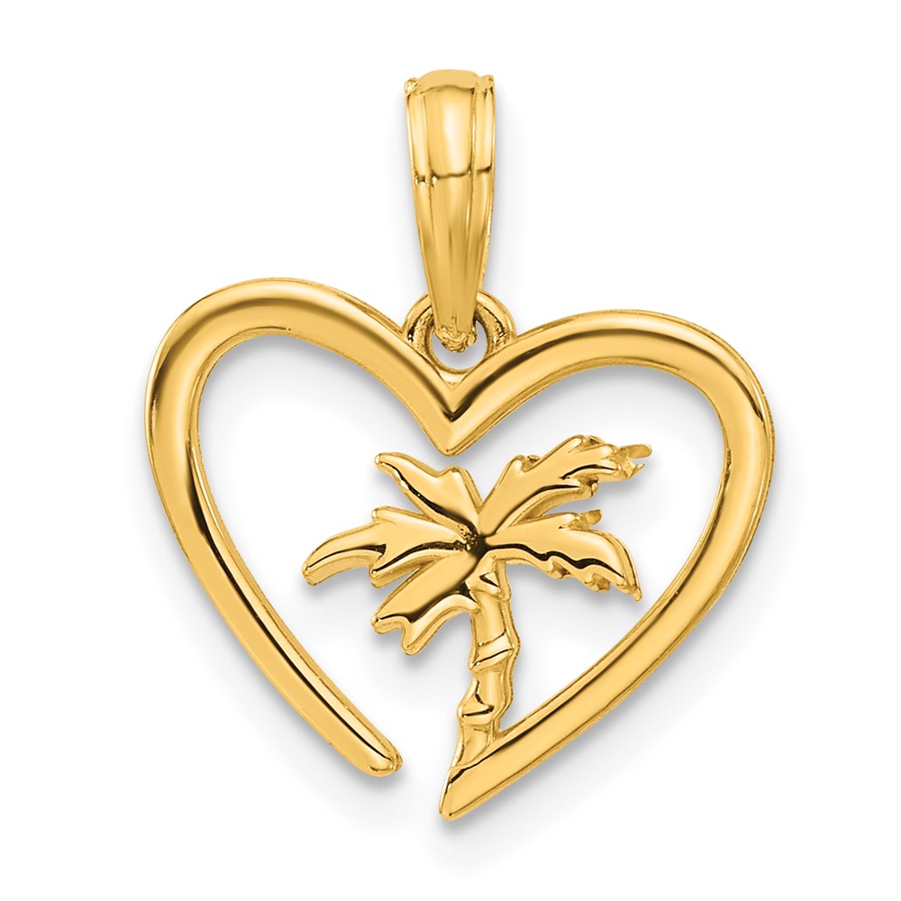 D5404.jpg 14k Polished Palm Tree In Heart Pendant - Image 1
