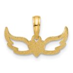 14k Fancy Heart and Wings Charm - Image 3