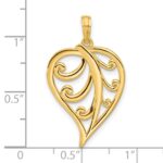14k Polished Leaf Pendant - Image 4