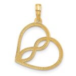 14k Fancy Infinity Heart Charm - Image 3