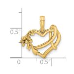 14K Fancy Heart and Ribbon Charm - Image 3