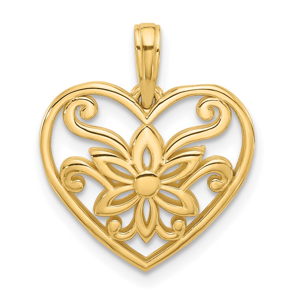 D5558.jpg 14K Polished Fancy Flower and Heart Charm - Image 1