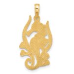 14K Polished Fancy Seahorse in Kelp Charm - Image 4