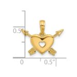 14K Polished Heart and Arrows Charm - Image 4