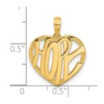 14K Polished HOPE Heart Charm - Image 4