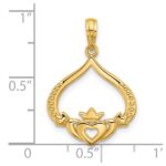 14k Polished Claddagh Pendant - Image 4