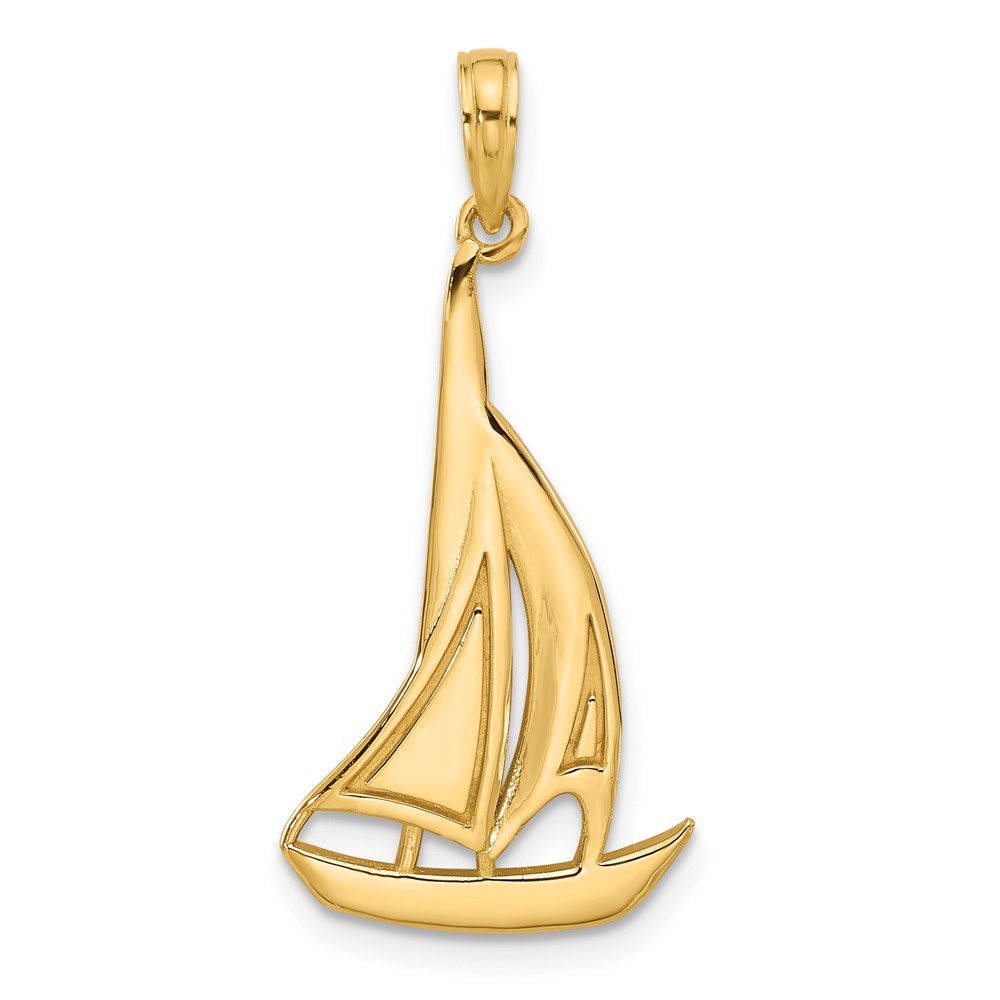 D5588.jpg 14K Polished Sailboat Charm - Image 1