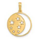 14K Polished Moon and Stars Charm