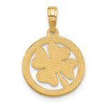 14K Polished Fancy Shamrock in Circle Charm - Image 4