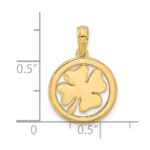 14K Polished Fancy Shamrock in Circle Charm - Image 3