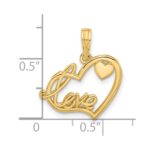 14K Polished Fancy LOVE Script and Hearts Charm - Image 3
