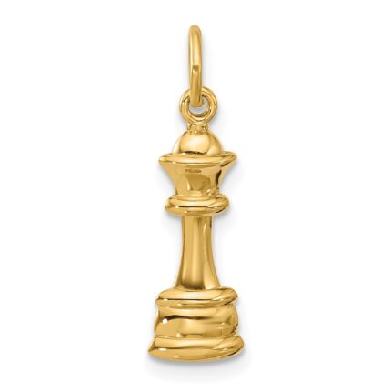 14k Fancy Queen Chess Piece Charm